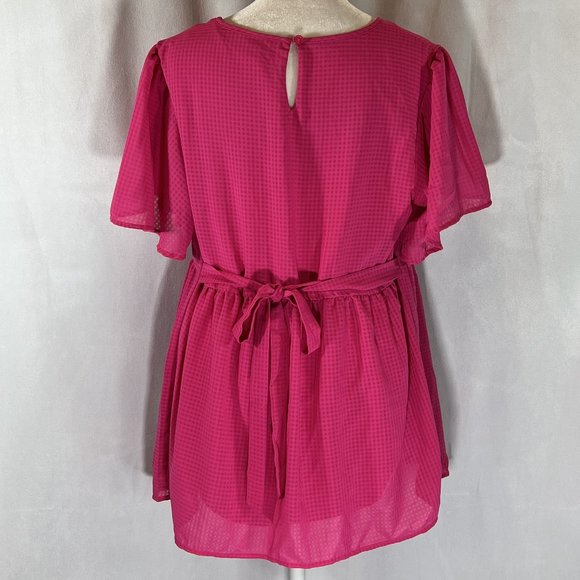 Like new! Isabel Maternity Bright Pink Flutter Sleeve Blouse Top Size Sm… - Picture 8 of 10